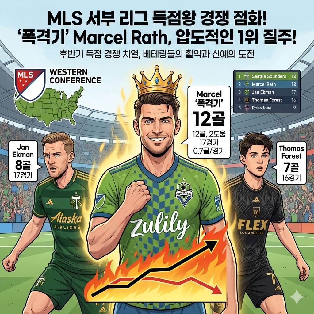 MLS 서부 득점왕 레이스 달아올라 마르셀 라트 선두